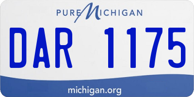 MI license plate DAR1175