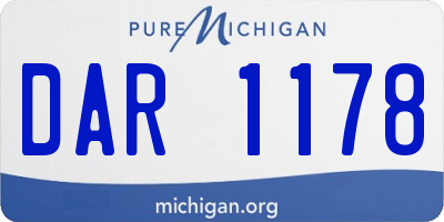 MI license plate DAR1178