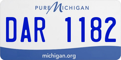 MI license plate DAR1182
