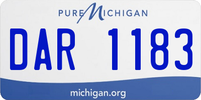 MI license plate DAR1183