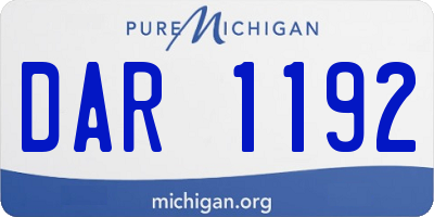 MI license plate DAR1192