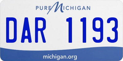 MI license plate DAR1193