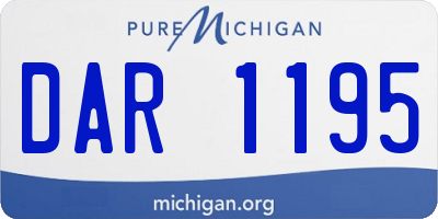 MI license plate DAR1195