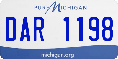 MI license plate DAR1198