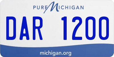 MI license plate DAR1200