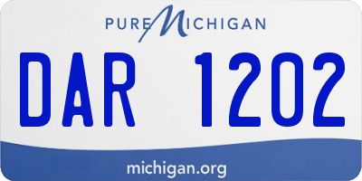 MI license plate DAR1202