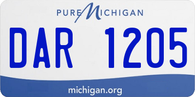 MI license plate DAR1205