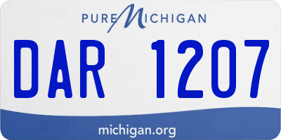 MI license plate DAR1207