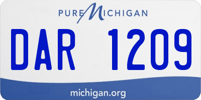 MI license plate DAR1209