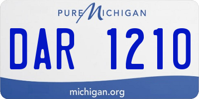 MI license plate DAR1210