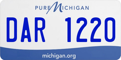 MI license plate DAR1220