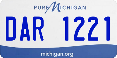 MI license plate DAR1221