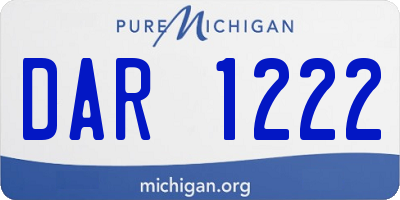 MI license plate DAR1222