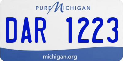 MI license plate DAR1223