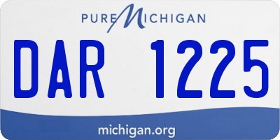 MI license plate DAR1225