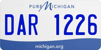 MI license plate DAR1226
