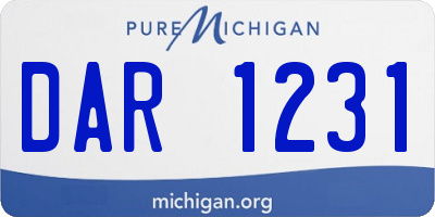 MI license plate DAR1231