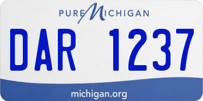 MI license plate DAR1237