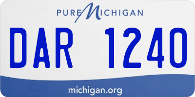 MI license plate DAR1240