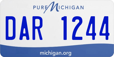 MI license plate DAR1244