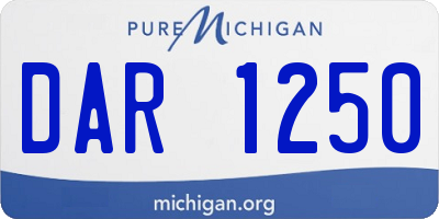 MI license plate DAR1250