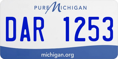 MI license plate DAR1253