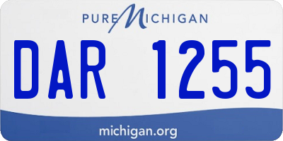 MI license plate DAR1255