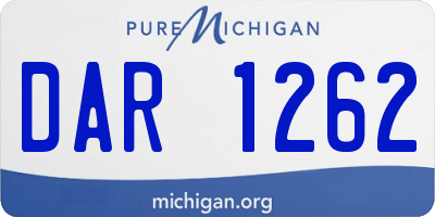 MI license plate DAR1262