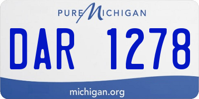 MI license plate DAR1278
