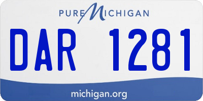 MI license plate DAR1281