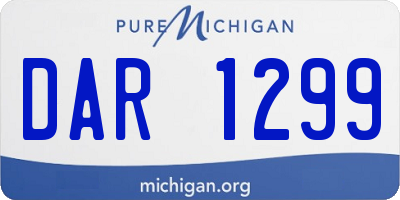 MI license plate DAR1299