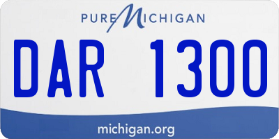 MI license plate DAR1300
