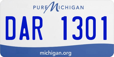 MI license plate DAR1301