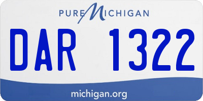 MI license plate DAR1322