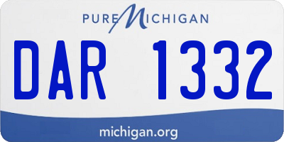 MI license plate DAR1332
