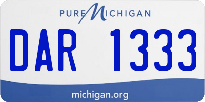 MI license plate DAR1333