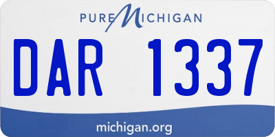 MI license plate DAR1337