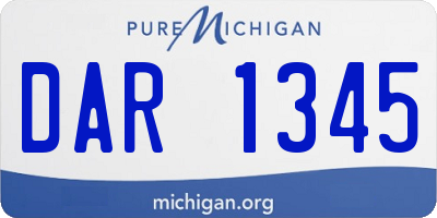 MI license plate DAR1345