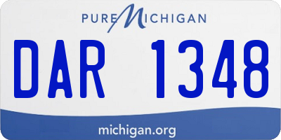 MI license plate DAR1348