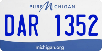 MI license plate DAR1352