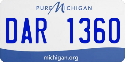 MI license plate DAR1360