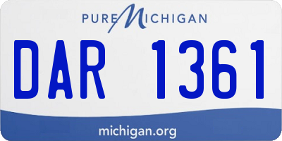 MI license plate DAR1361