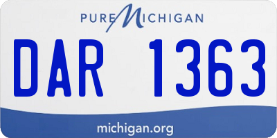 MI license plate DAR1363