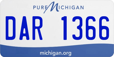 MI license plate DAR1366