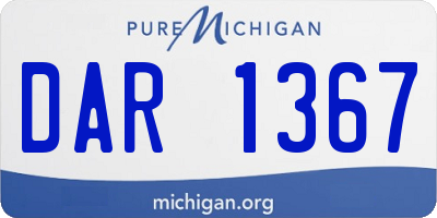 MI license plate DAR1367