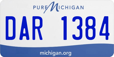 MI license plate DAR1384