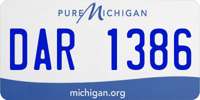 MI license plate DAR1386