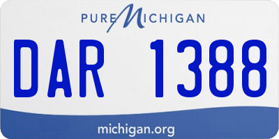 MI license plate DAR1388