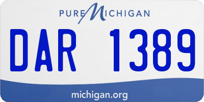 MI license plate DAR1389