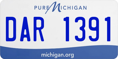 MI license plate DAR1391